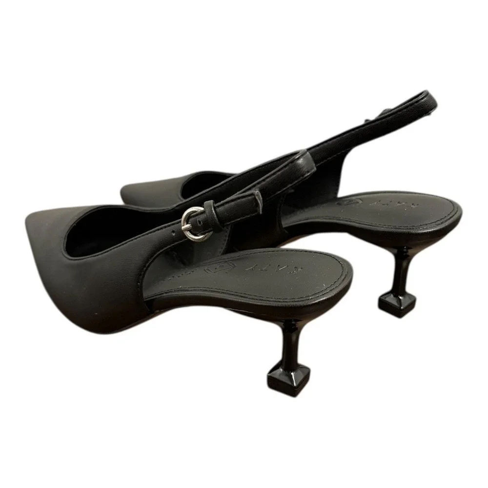 Katy Perry The Oceanview Slingback Heels Softy Nappa Black 8 NIB‎